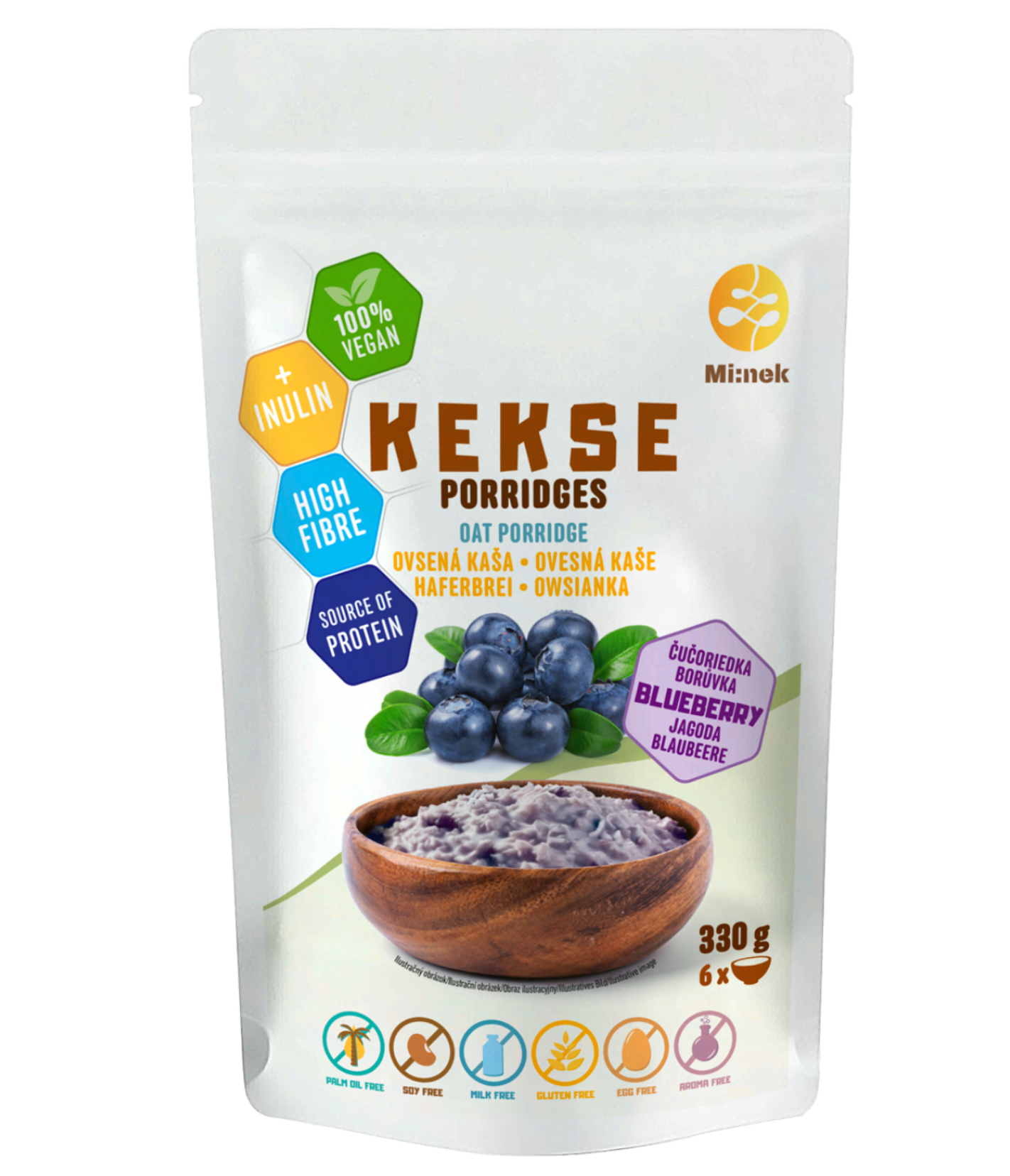 KEKSE ovsená kaša čučoriedka 330g